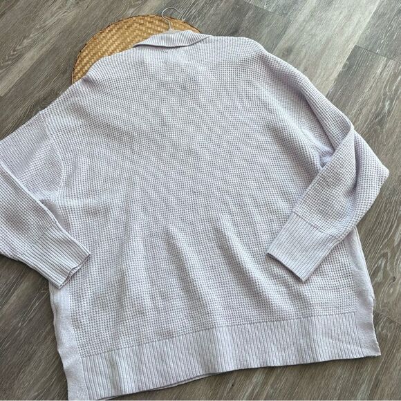 Aerie waffle knit cozy up polo sweater in lavender women’s size XL - Picture 7 of 7